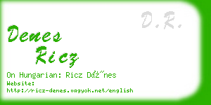 denes ricz business card